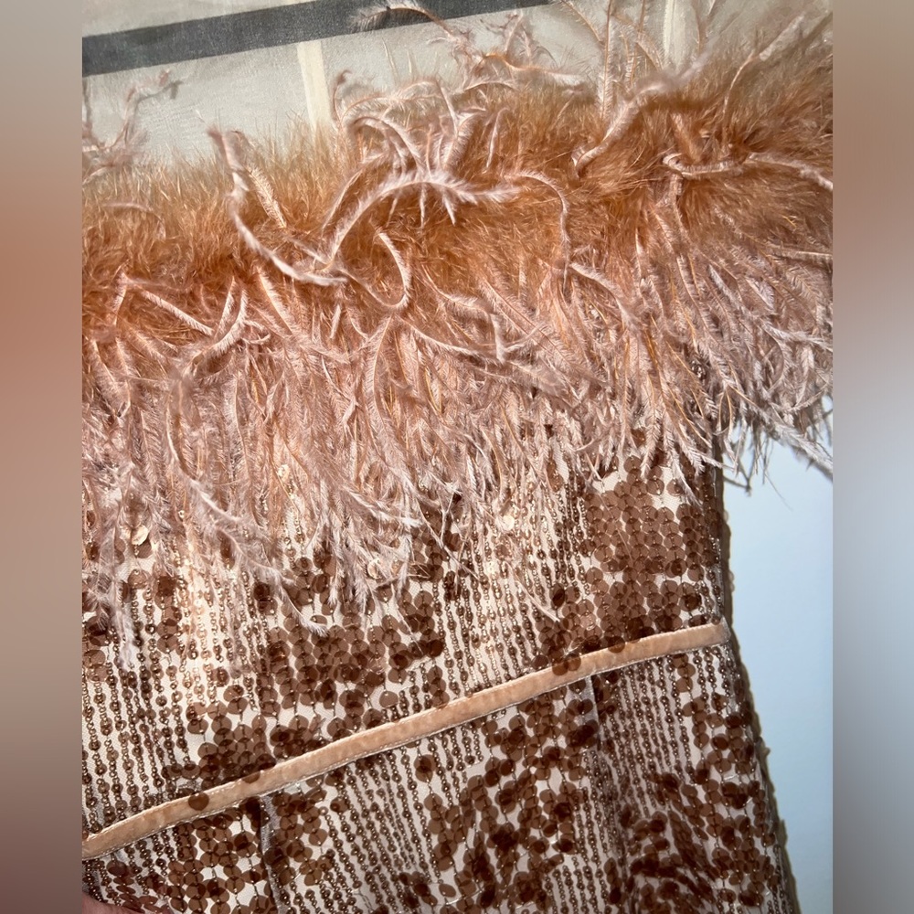 Antonio Melani x Nicola Bathie Collab
Feather Sequin Silk Mini Dress Size 2 - Picture 6 of 10